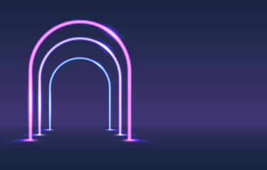 Fototapeta premium Abstract neon background template with purple blue color