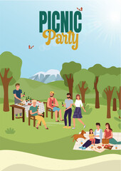 Fototapeta premium Picnic party poster