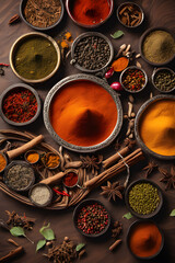 Obraz na płótnie Canvas Indian all spices background