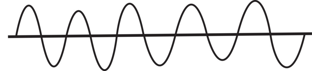 Frequency wave icon design. Editable vector illustration outline stroke. Transparent background.