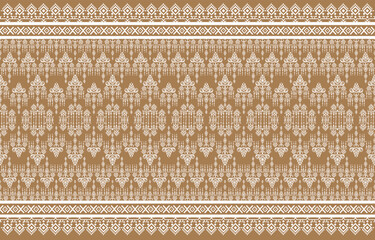 Thai pattern figure tribal Thai geometric ethnic oriental pattern traditional on blue background.Aztec style,embroidery,abstract,vector illustration.design for texture,fabric,clothing,wrapping,carpet.