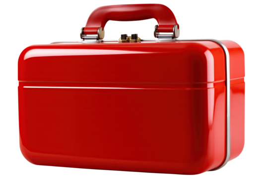 Modern suitcase isolated on white or transparent background cutout. Generative AI