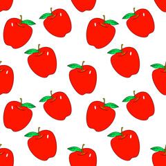 Apples seamless pattern. Funny image to decorate.