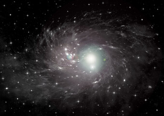 galaxy in a free space. 3D rendering