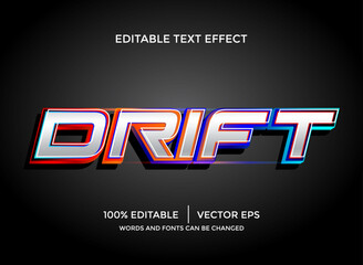 Fototapeta na wymiar drift 3D editable text effect