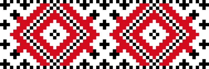 Vector illustration of Ukrainian ornament in stylized style, identity, vyshyvanka, embroidery for print clothes, websites, banners