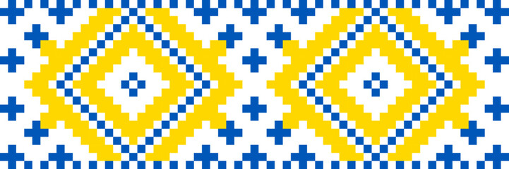 Vector illustration of Ukrainian ornament in stylized style, identity, vyshyvanka, embroidery for print clothes, websites, banners