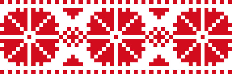 Vector illustration of Ukrainian ornament in stylized style, identity, vyshyvanka, embroidery for print clothes, websites, banners