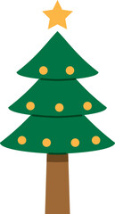 Christmas tree flat icon