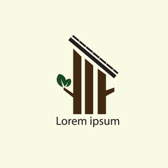 vector illustration of house logo with nature concept