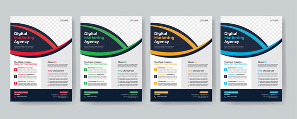 Corporate Business flyer template vector design, Flyer Template Geometric shape used for business poster layout, IT Company flyer, corporate banners, and leaflets. Graphic design layout with triangle