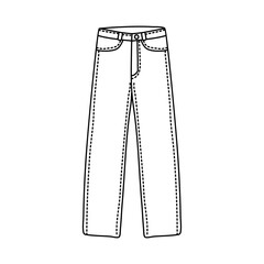Hand drawn vector jeans isolated on white background