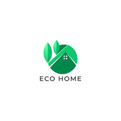 ILLUSTRATION BOTANICAL HOUSE, LEAF NATURE. ECO ELEMENT LOGO ICON GRADIENT COLOR DESIGN VECTOR FOR YOUR BRAND, BUSINESS