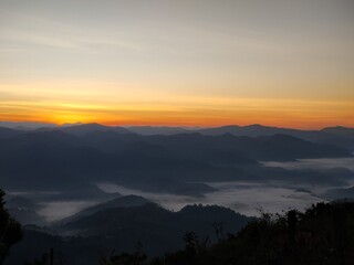sunset in the mountains