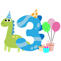 Happy Birthday dinosaur Clipart. party dino