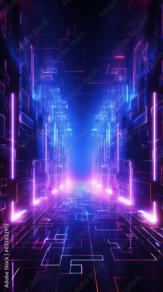 Wall mural abstract background of scientific and technological. ai generative.