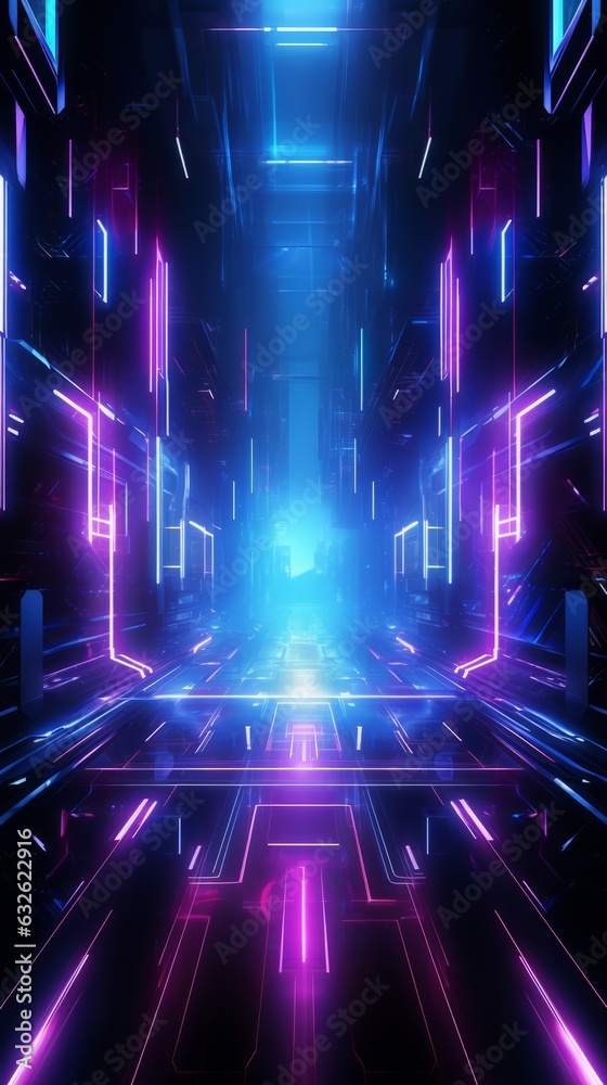 Wall mural abstract background of scientific and technological. ai generative.