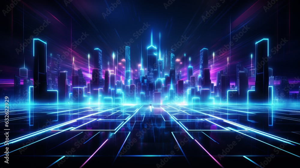 Wall mural abstract background of scientific and technological. ai generative.