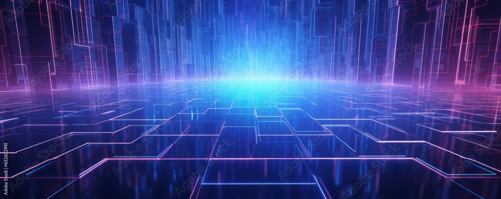 Wall mural abstract background of scientific and technological. ai generative.