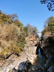 waterfall in the mountains