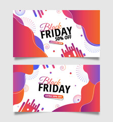 Black Friday sale banners, flyers, cards, background. A set of colorful posters with gradient abstract shapes and lines. Templates for holidays, invitations, business and social media.