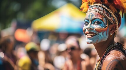 Person participating in a community event. AI generative.