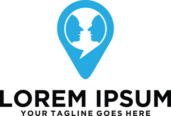 Fototapeta premium Talk Communication Pin logo design