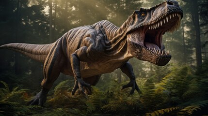 Tyrannosaurus rex dinosaur. AI generative.