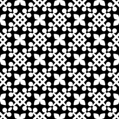 Seamless pattern. Figures ornament.Black and white  pattern for fashion, textile design,  on wall paper, wrapping paper, fabrics and home decor.
