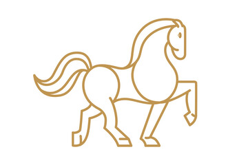 Png linear icons and logo design elements - horse, lion, deer and eagle