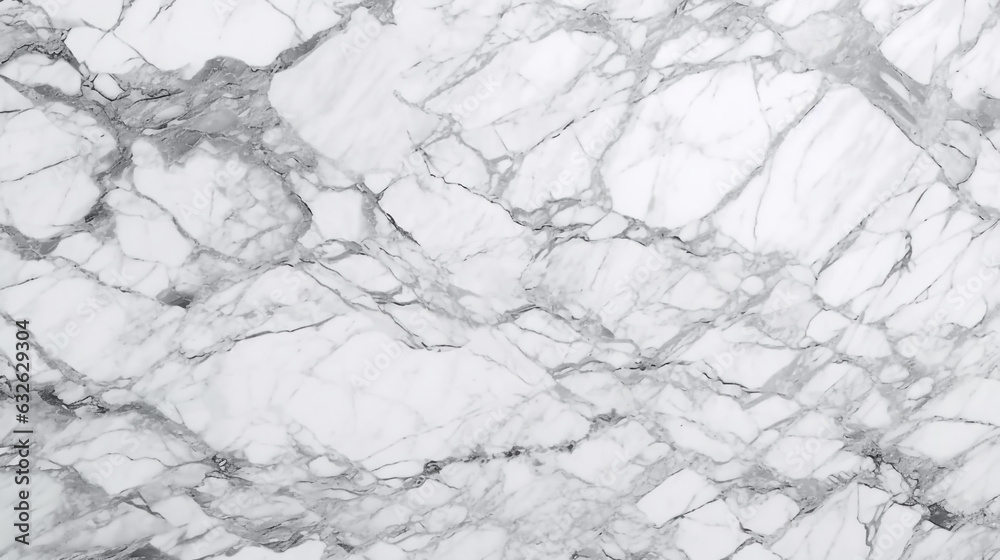 Poster texture of smooth white marble with gray veins. Generative Ai.