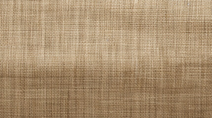 Fototapeta premium coarse linen fabric in beige color close-up. Generative Ai.
