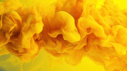 Naklejka na ściany i meble Dense Dark Yellow Liquid Smoky Abstract Foggy Background Generative AI