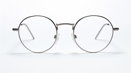 circular glasses isolated on white  generative AI