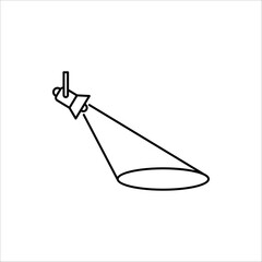 Spotlight icon. Lamp vector illustration on white isolated background. Flashlight business concept.