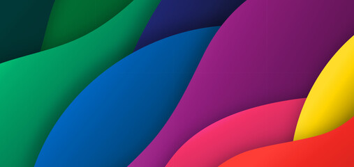Obraz premium Abstract colorful background, wavy rainbow background design. Abstract background with colorful waves. Modern fluid background vector illustration