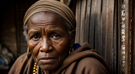 Nobleza y Serenidad: Retrato de la Anciana Afro