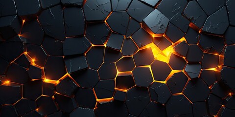 Vintage dark wall as backdrop. Weathered black brick texture with fire. Abstract background