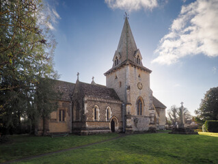 Fototapeta na wymiar Church of the Holy Trinity, which dates from the 12th century, Ardington, Oxfordshire, UK