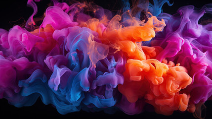 Fototapeta premium Rainbow Colored Dense Liquid Paint Smoky and Foggy Background AI Generative