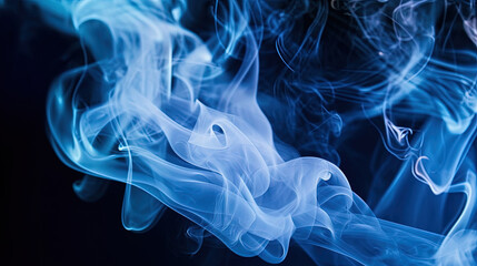 Fototapeta premium Very Detailed of Cyan Color Neon Liquid Smoke Abstract Background AI Generative