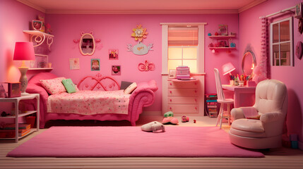 Toy interior of a bedroom 