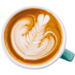 White cup of black coffee isolated on white background with clipping path