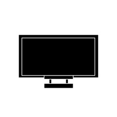 Icon, TV symbol silhouette. Black with white outline
