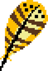 Fototapeta premium Feather cartoon icon in pixel style