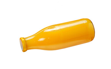 Oranje juice glass bottle isolated on transparent background. - 632636396