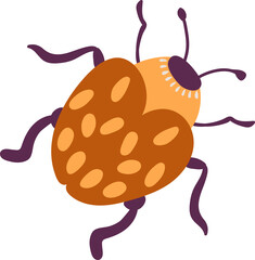 Cute hand drawn beetle. Animals on the farm.
