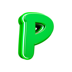 3d render font green style