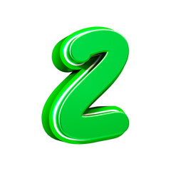 3d render font green style