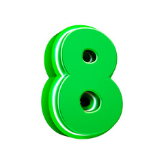 3d render font green style